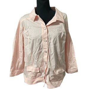 Christopher & Banks Pastel Pink Button-up